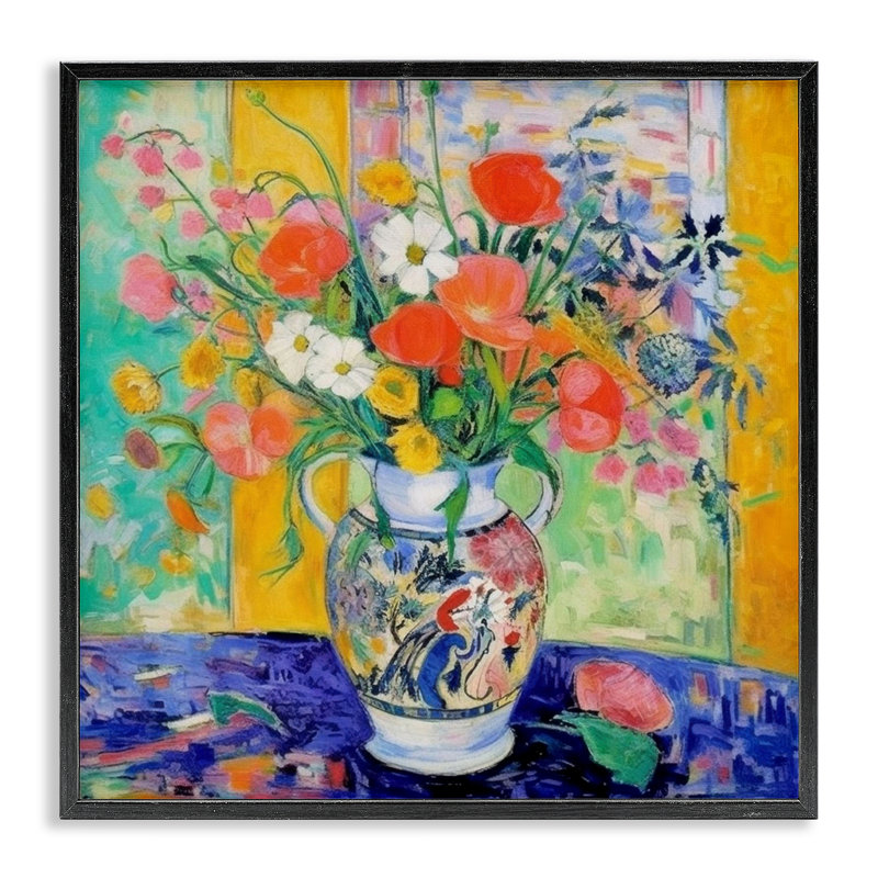  «Bold Bouquet Impression Giclee» par LSR Design Studio, Giclée encadrée noir minuit, H 17 po x l 17 po