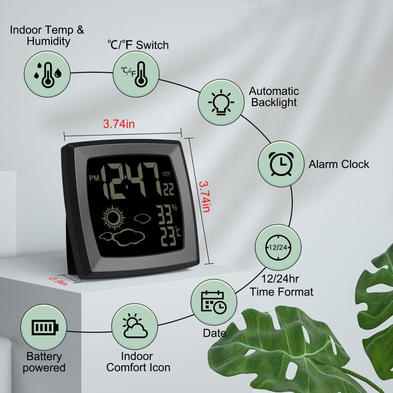 Power Alarm Temperature And Humidity Travel Alarm With Automatic Charging