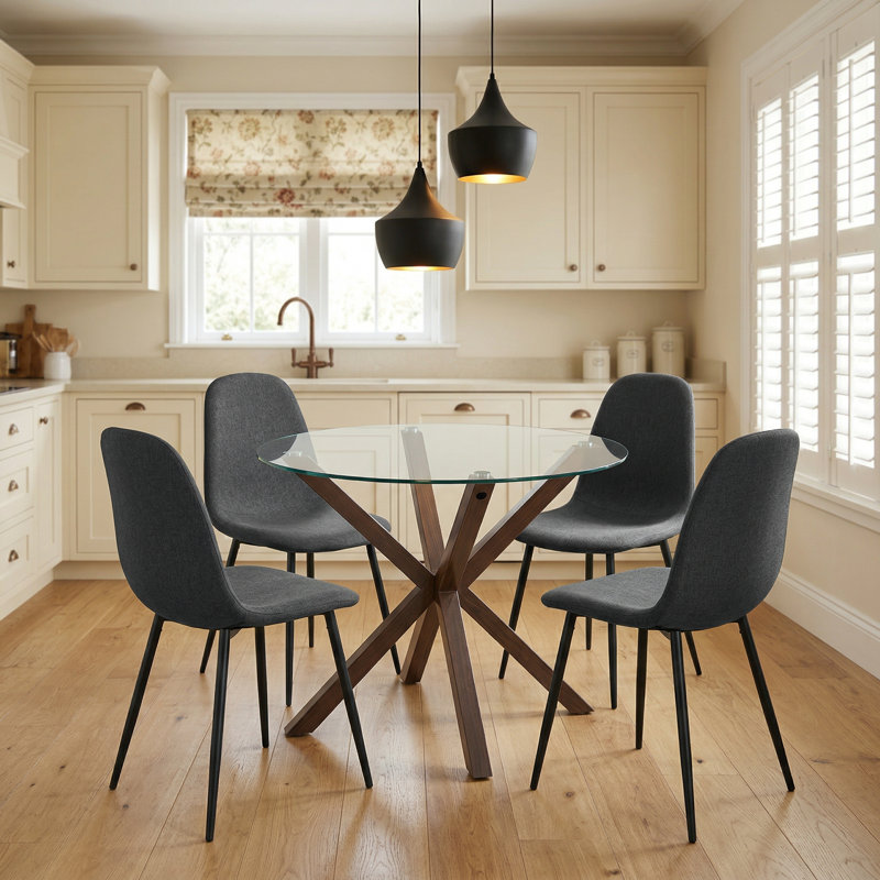 Areille 37" L x 37" W Dining Set, Grey