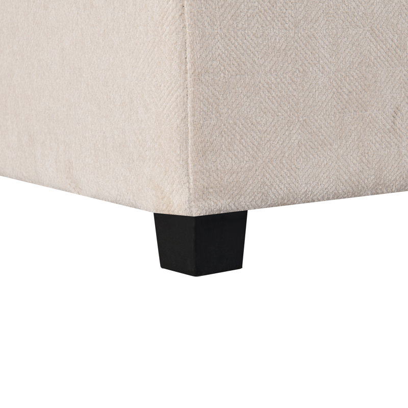 Grand canapé modulaire moderne en forme de U, 2 grandes chaises avec espace de rangement, 100 % polyester beige