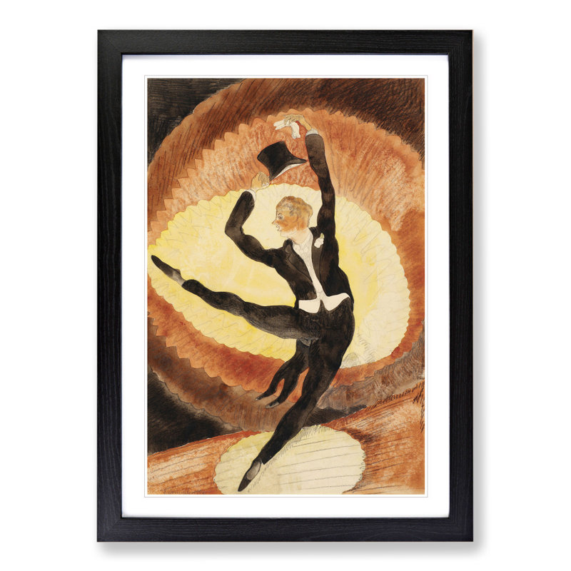 Vaudeville Male Dancer by Charles Demuth - Picture Frame Painting, 65cm H x 48cm W x 2cm D, Black Framed