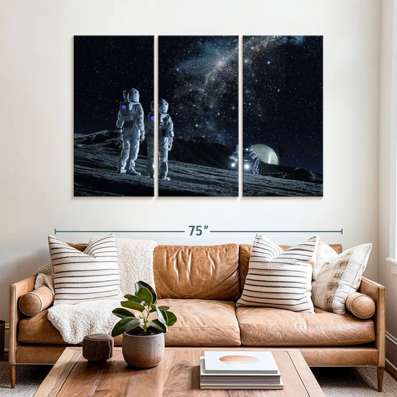 Oberle Lunar Base Astronauts, 42" H x 65" W