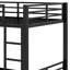 Lit superposé en métal pour les adolescents avec tablettes de rangement, tiroirs et panneau perforé-1206340564