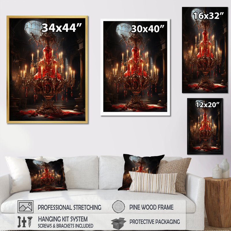 Trèmesha Baroque Dramatic Splendor I sur toile, H 20 po x l 12 po x P 1 po, Cadre flottant noir
