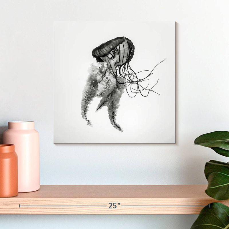 Brampt Monochrome Jellyfish, 16" H x 16" W