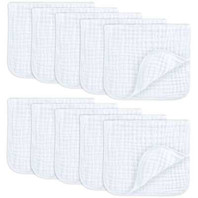 Comfy Cubs Muslin Burp Cloths 20" x 10"  - Large, 6-Layer, Ultra Absorbent 100% Cotton for Baby Spit-Up, Drool, and Messes