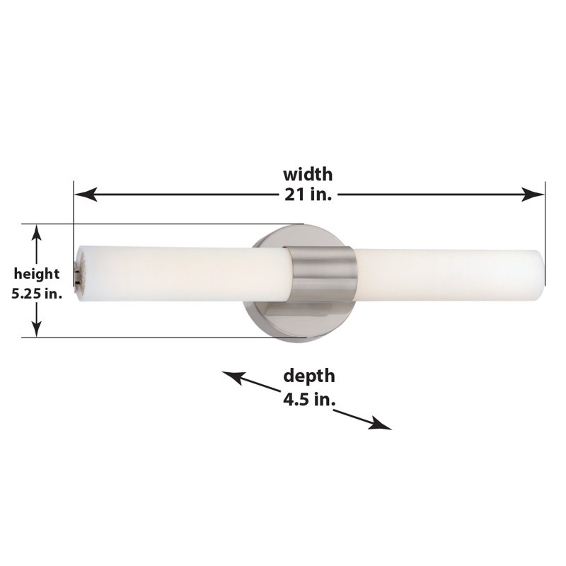 Saber 2 - Light Dimmable Vanity Light, Brushed Nickel, LED