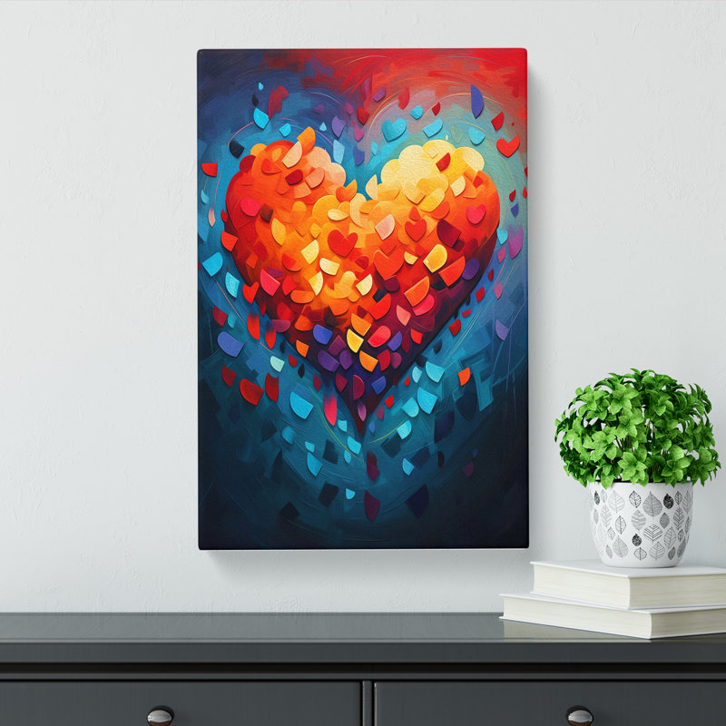 Love Heart Orphism No.2 - Wrapped Canvas, 76cm H x 50cm W x 3cm D