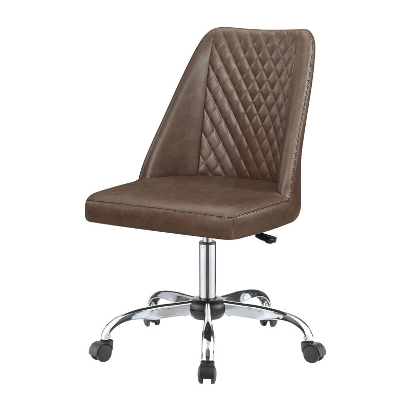 Chaise de bureau réglable brune et chromée