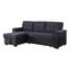 Canapé-lit modulaire réversible en tissu tissé avec méridienne de rangement-264482431