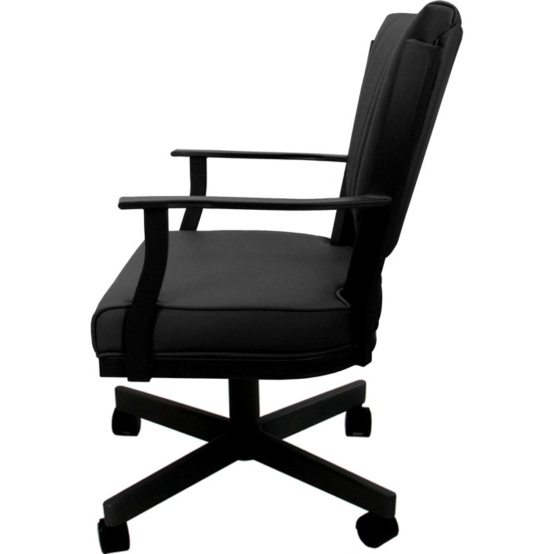 Fauteuil pivotant en cuir pivotant, Black, Black