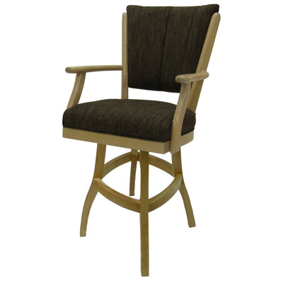 Custom Wood Bar Stools Swivel Upholstered Counter Stool with Solid Wood Frame