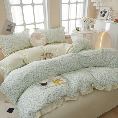 Microfiber Floral Print Comforter Set