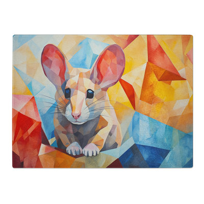 Mouse Geometric  Glass Chopping Board