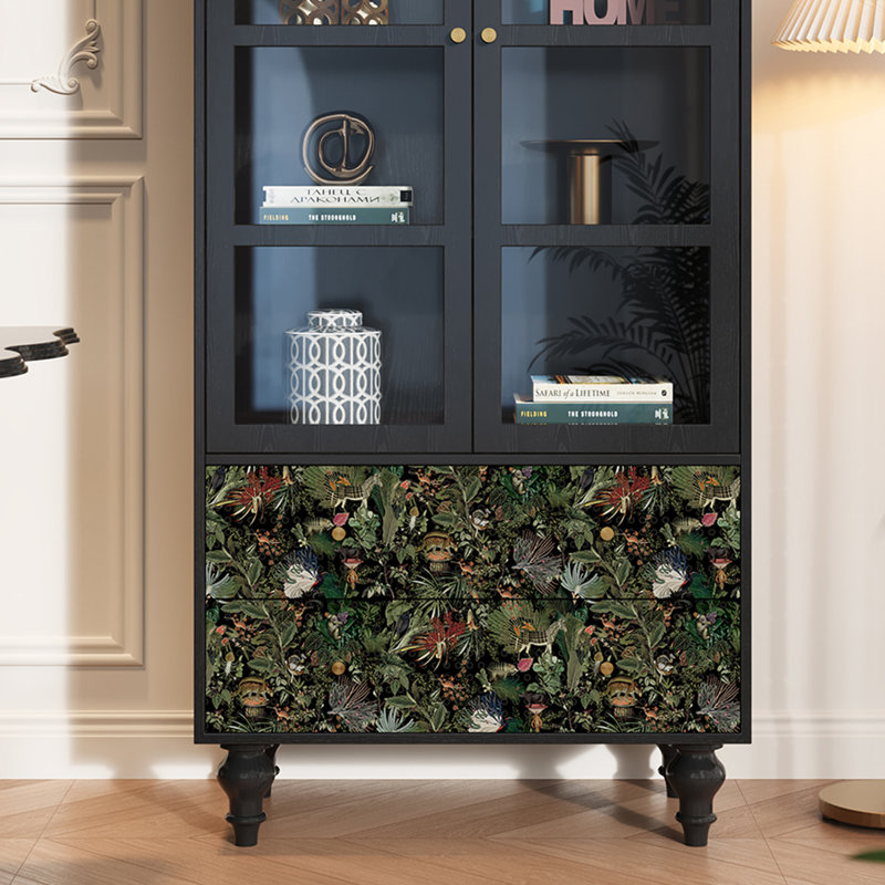 Vitrine en bois massif Vintage