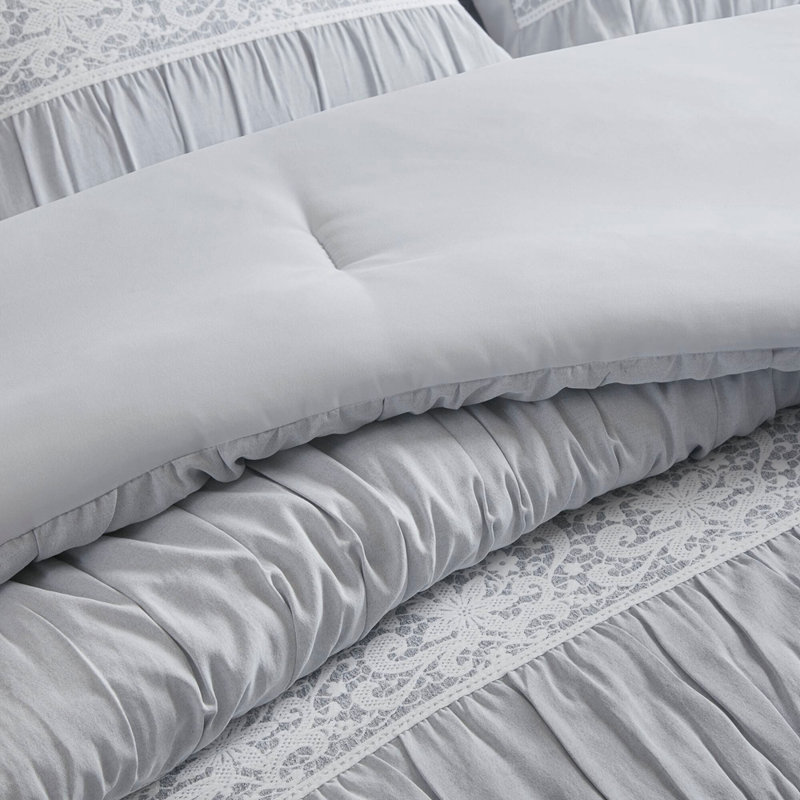 7- Piece King Jacquard Comforter Set, King Sheet Set with 6 Additional Pieces, Blue