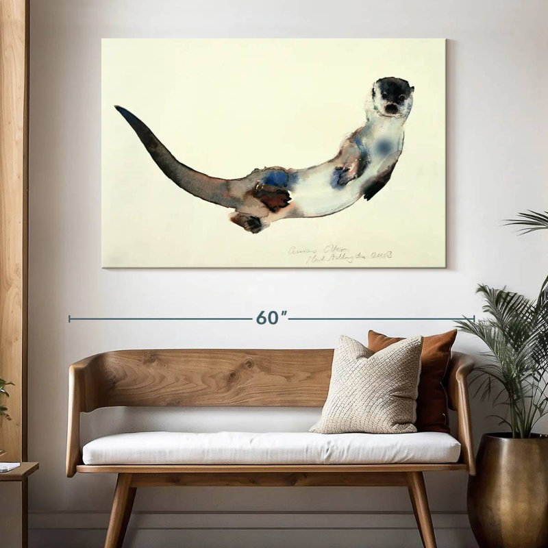 Curieuse loutre, H 34 po x l 51 po