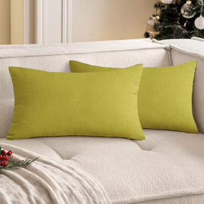 Set of 2 solid color Indoor/Outdoor Throw Pillows Lumbar support FULL set with inserts 12"x20"