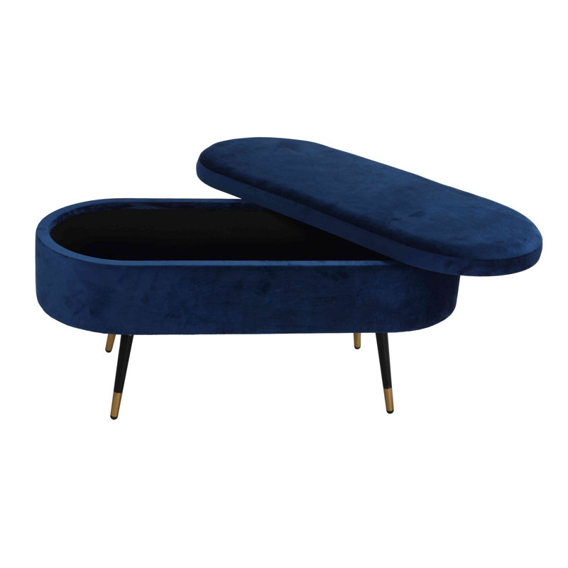 Ruslan Oval Storage Ottoman, Navy
