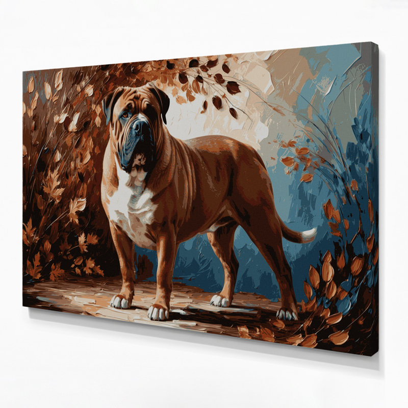 «Dogs Bullmastiff», art mural sur toile noire, H 11 po x l 14 po