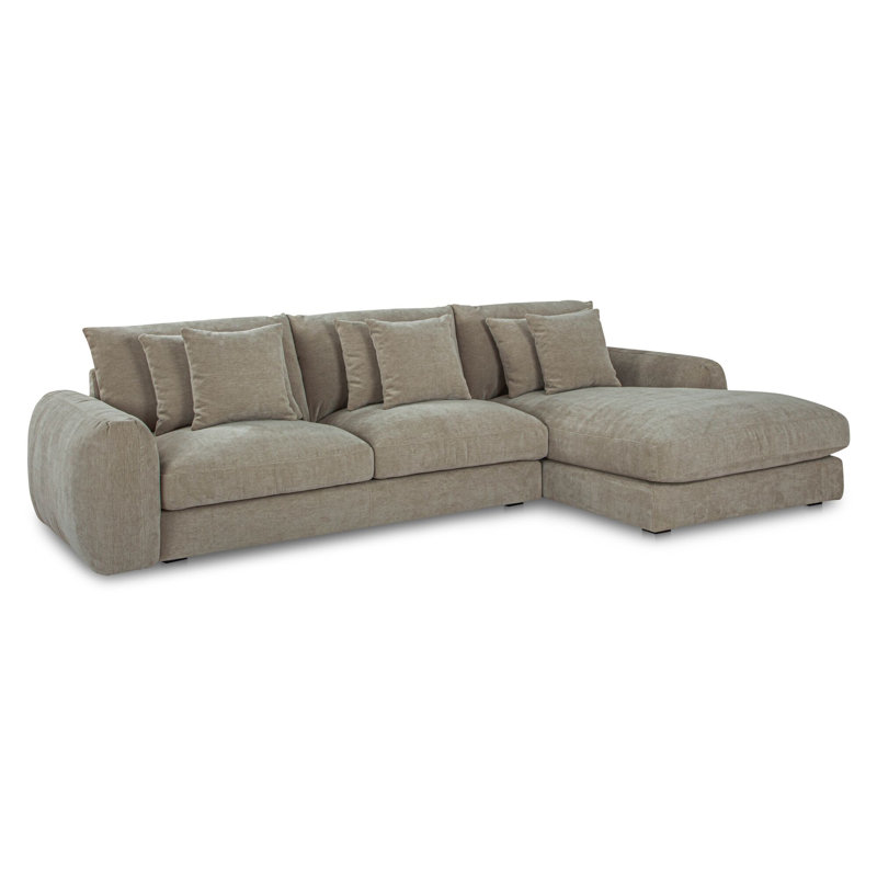 Berga Sectional Left Oat, Pebble Polyester, Right Hand Facing