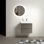 Meuble-lavabo mural gris de 24 po - Style moderne, rangement à double tiroir, silencieux, élégant et non-monté, pour un rangement simple, sophistiqué