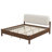 Zoren Mid-Century Modern Boucle Platform Bed Frame With Thick Padded Rounded Headboard, Solid Pine Wood Legs for Moody Bedroom-135299285-135299283