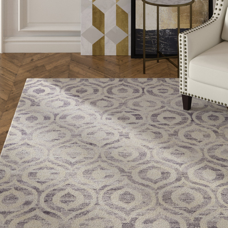 Viscose Geometric Indoor Rug, Rectangle 5'6" x 8'6"