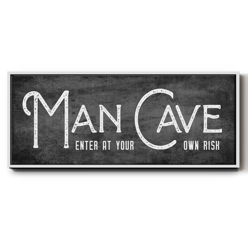 Man Cave- Framed Canvas, 12" H x 30" W