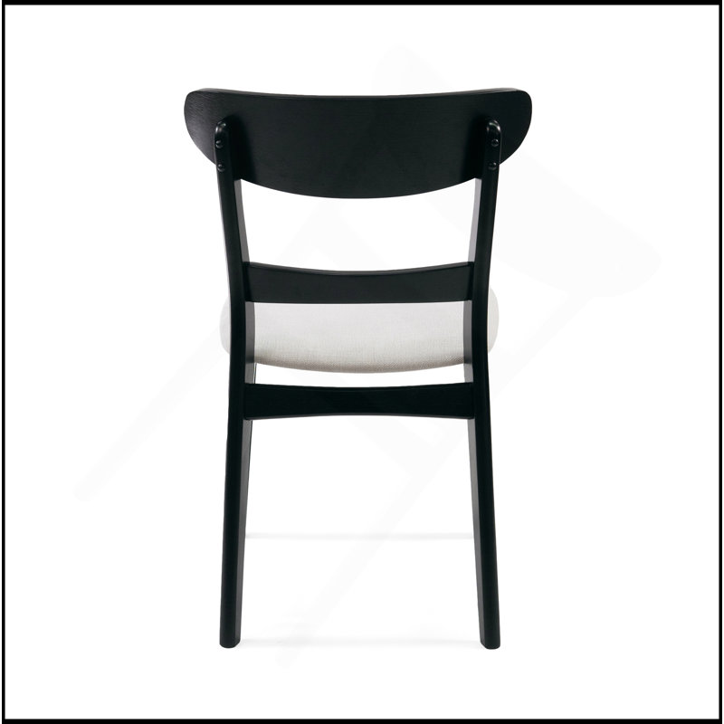 Chaise de salle à manger (ensemble de 2), Beige clair, Noir, noir, noir, noir