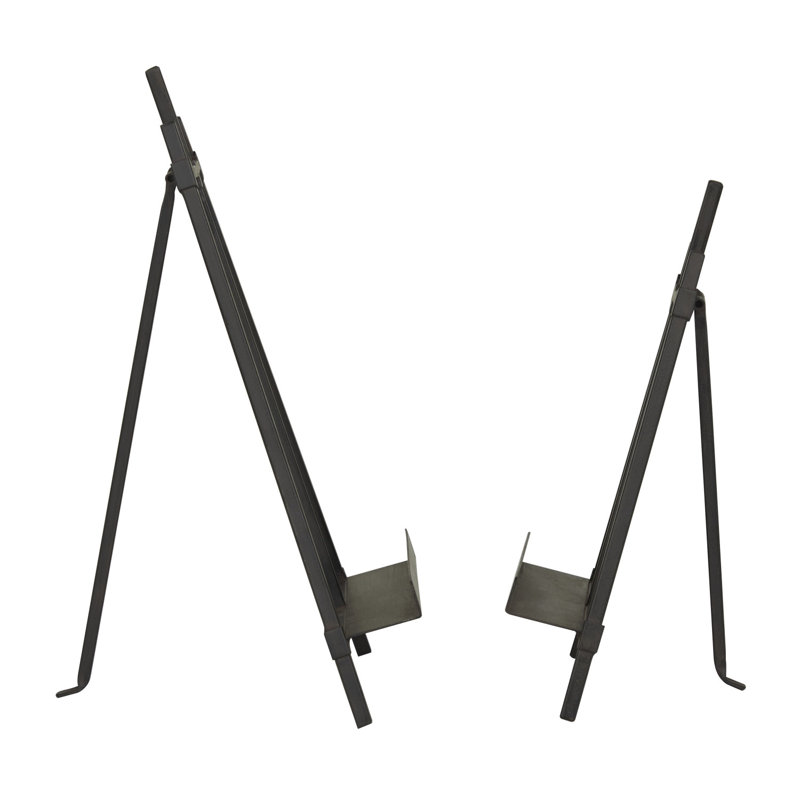 Gwennyth Metal Display Easel with Foldable Stand Set, Black