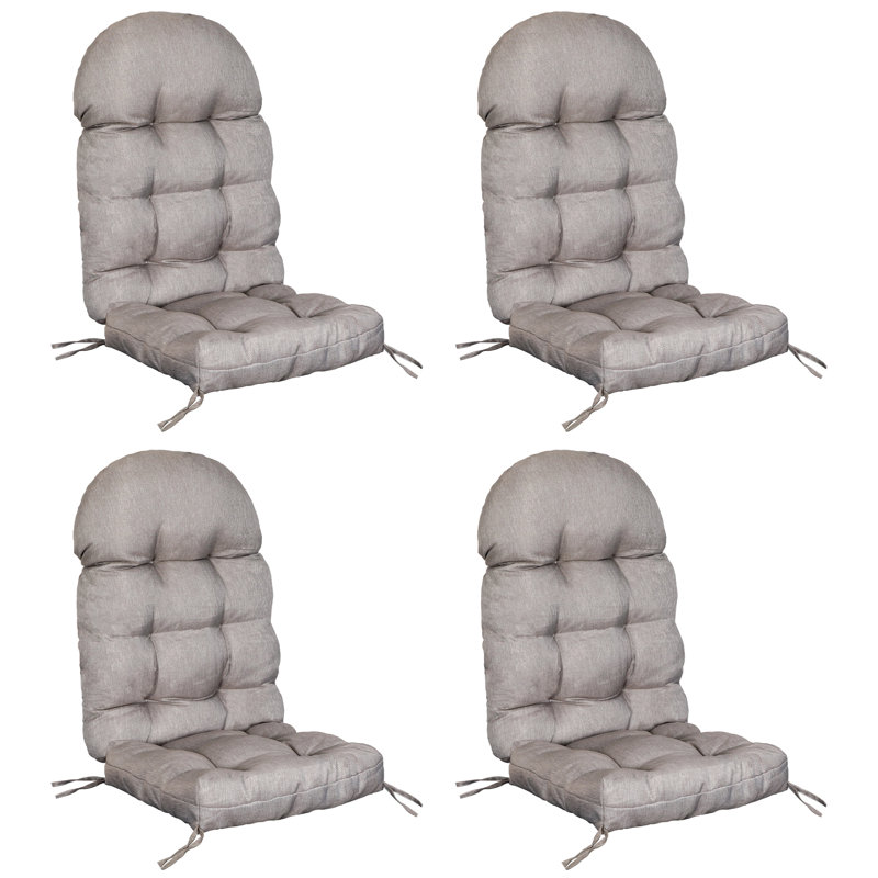 Coussin de siège et de dossier Adirondack pour l'extérieur, 4 pièces, Beige, Ensemble de 4, Polypropylène / oléfine