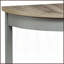 Table basse transitionnelle en chêne gris demi-lune avec rangement inférieur pour le salon