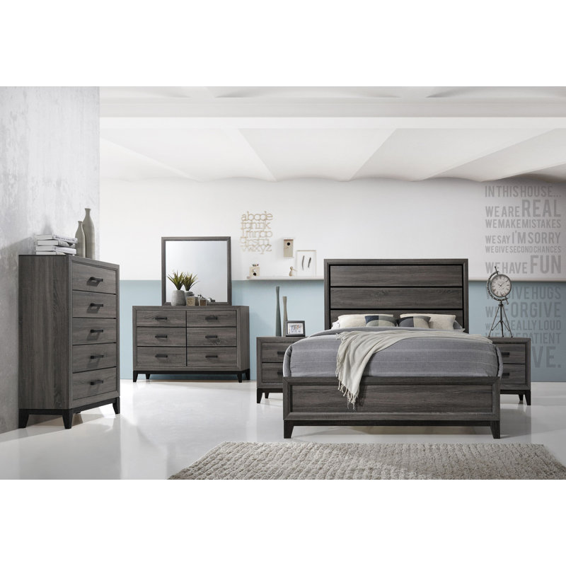 Ensemble de chambre à coucher configurable 4 pièces Asra