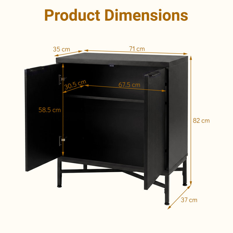 71cm Sideboard, Black