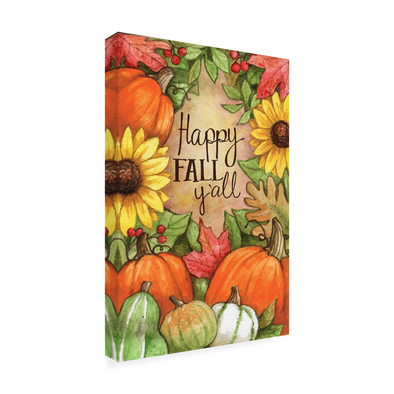 Toile d'extérieur Melinda Hipsher «Happy Fall Pumpkins», H 24 po x l 16 po x P 1,5 po