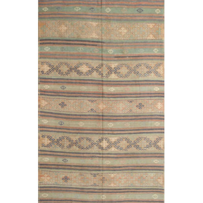 Tapis de zone brun/vert contemporain