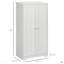 Armoire de cuisine, armoire autoportante avec 2 portes, tablettes réglables pour le salon, la salle à manger et la chambre à coucher, blanc