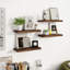 Tablettes flottantes murales rustiques brun rustique avec supports invisibles (l 15 po x P 6 po x H 1 po), ensemble de 2