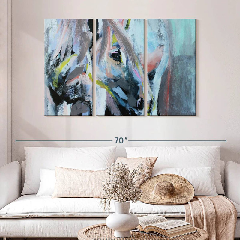 Peinture de cheval I, H 32 po x l 50 po