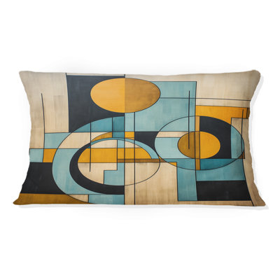 Serendipity Abstract Mid-Century Geometrics - Coussin décoratif à imprimé abstrait Mid-Century