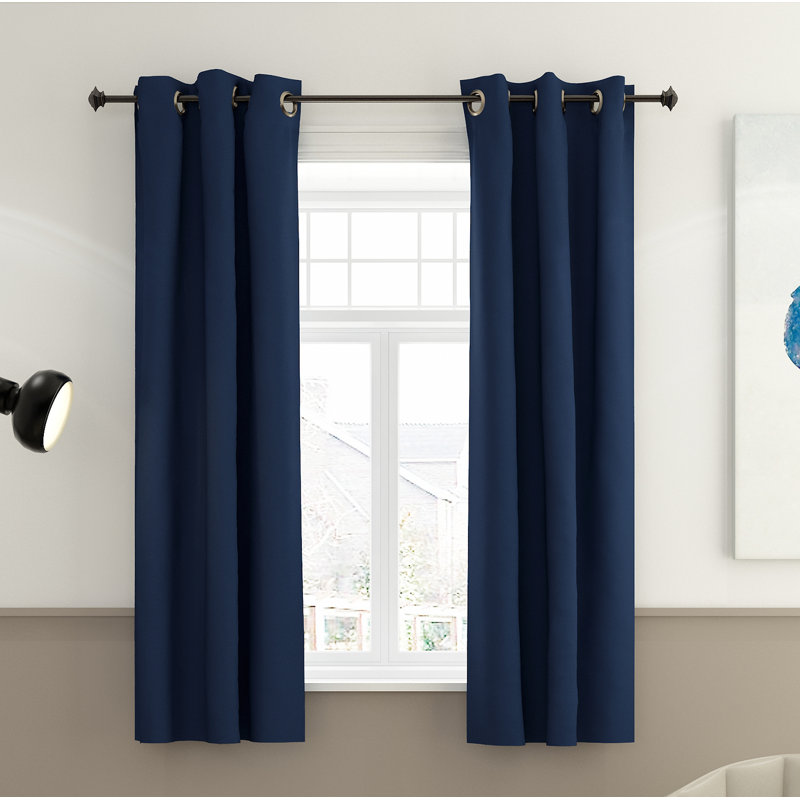 Mileti Blackout Sliding Panel Pair, Dark Blue, 42" W x 84" L