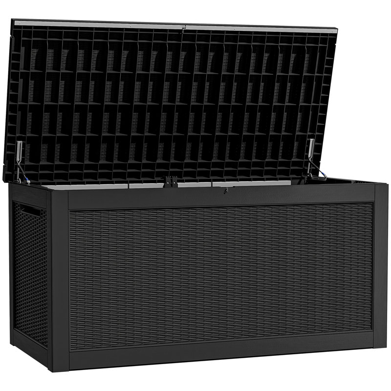 Boîte de rangement en résine Balconera, 320 gallons, noir, Noir