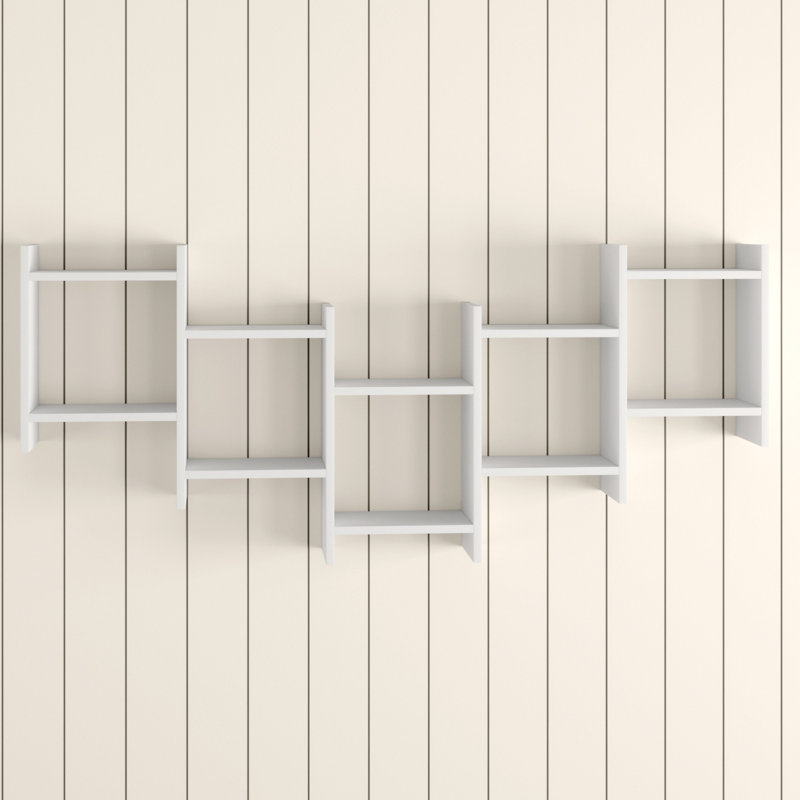 Dillow 10 Piece Floating Shelf Modern Wall-Mounted Storage and Display, White