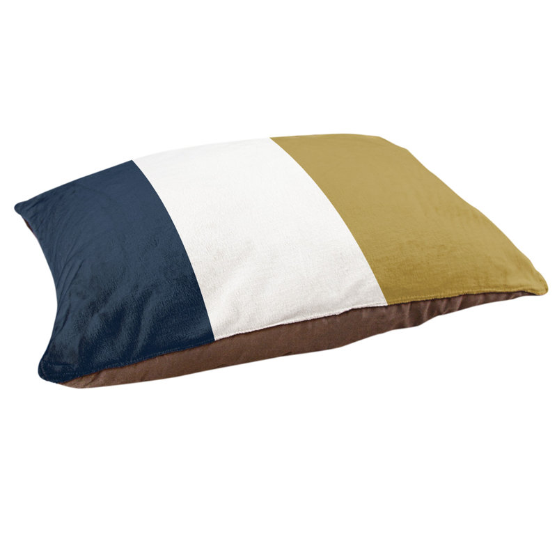 Coussin Golden State, Très grand (l 50 po x P 40 po x H 7 po), Bleu/doré