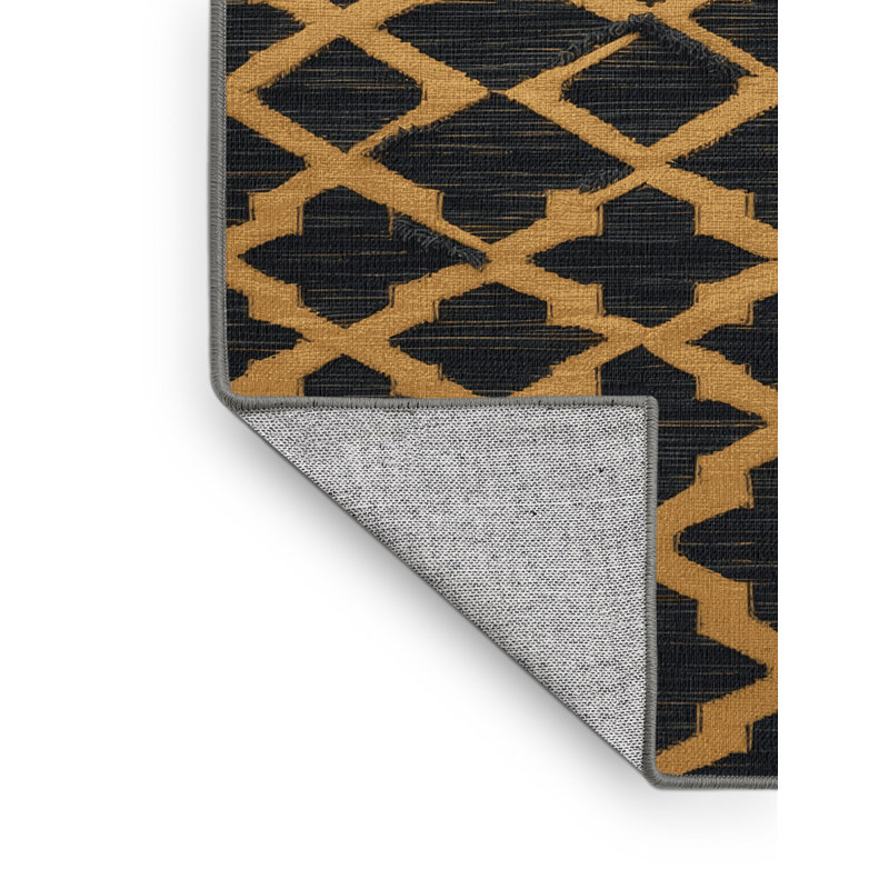 Tapis gris en treillis lavable à la machine, Rectangulaire 8 pi x 10 pi