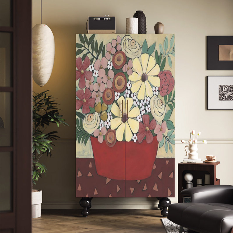 Garde-robe française à motif floral rétro