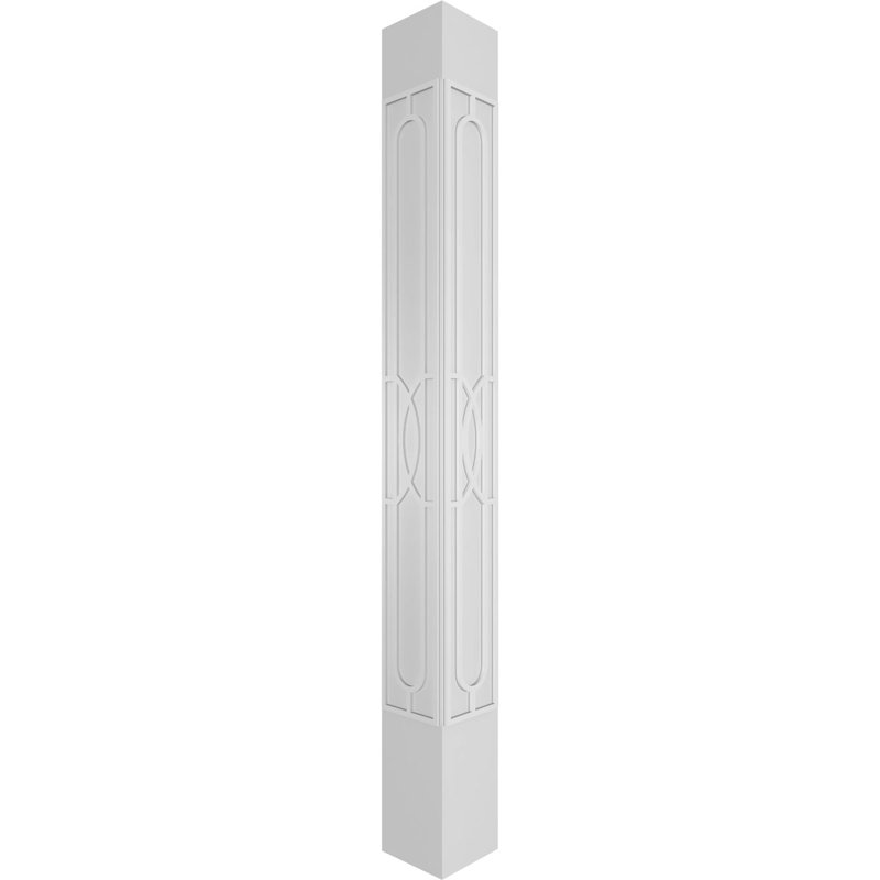 Craftsman Classic Square Non-Tapered Calico Fretwork Column, 120" H x 11.625" W x 11.625" D