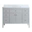 Ensemble de meuble-lavabo autoportant 48 po entièrement assemblé en bois massif avec plateau en marbre d'ingénierie entièrement assemblé