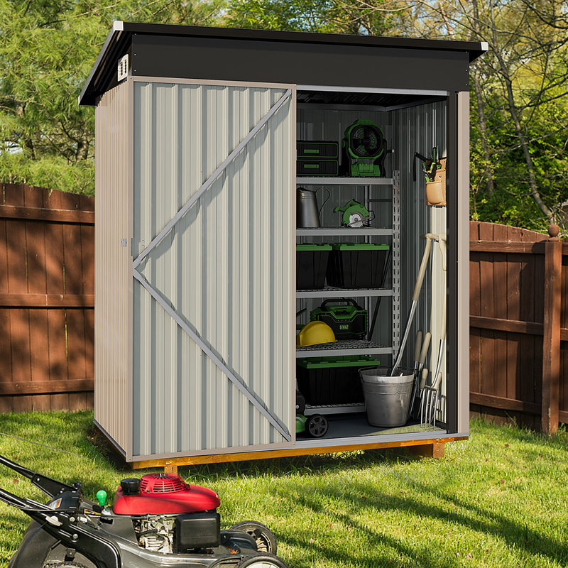 4.5 ft. W x 2.5 ft. D Metal Lean-To Storage Shed